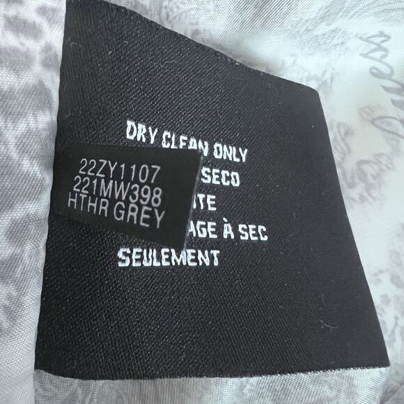 Guess Wool Coat Women’s Sz L Gray Double Breasted Knit Collar Winter Classic - Picture 8 of 8